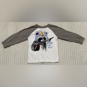 Gymboree Gray and White Raccoon Football Tee size 18-24 Months